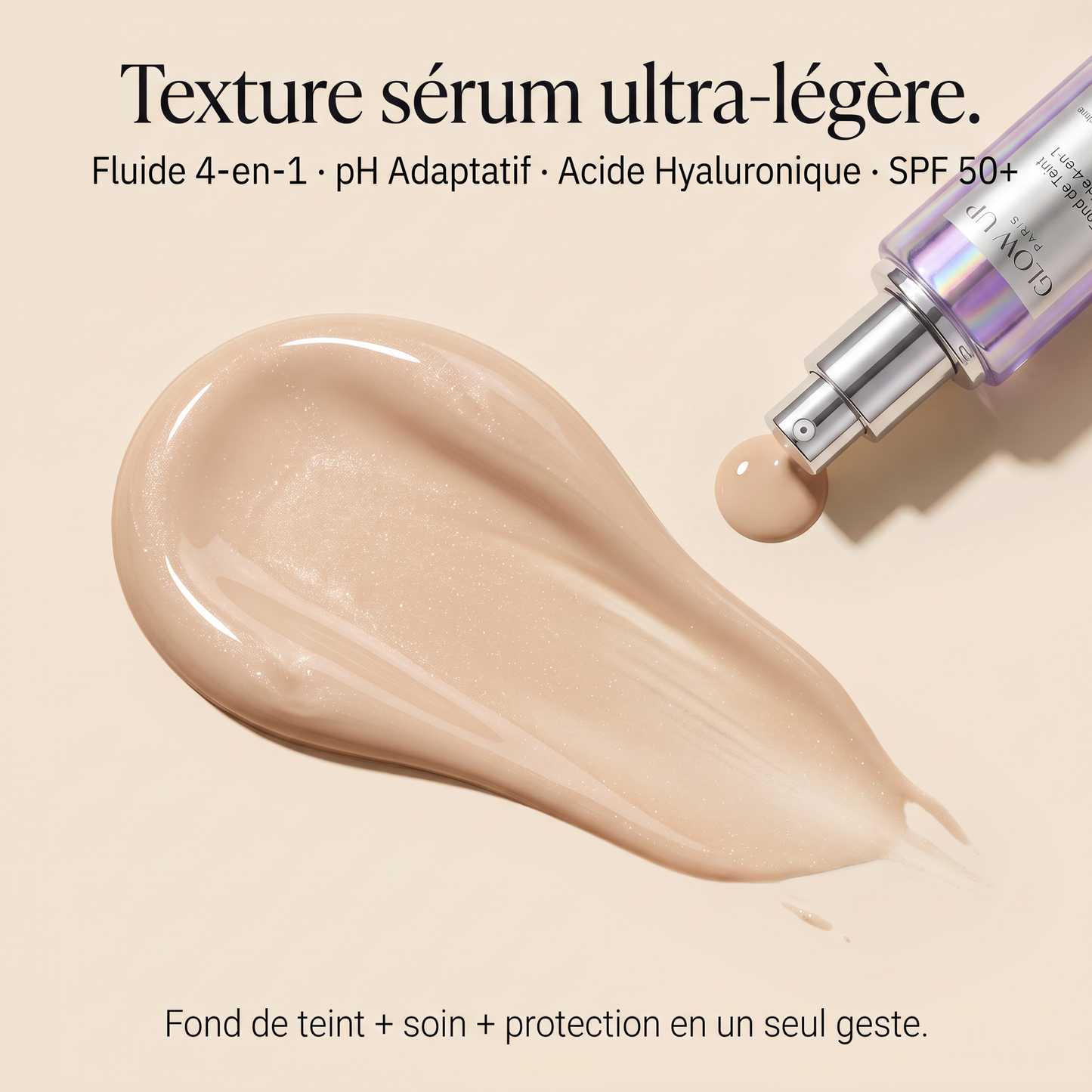 Fond de Teint Fluide 4-en-1 - Texture sérum fluide premium