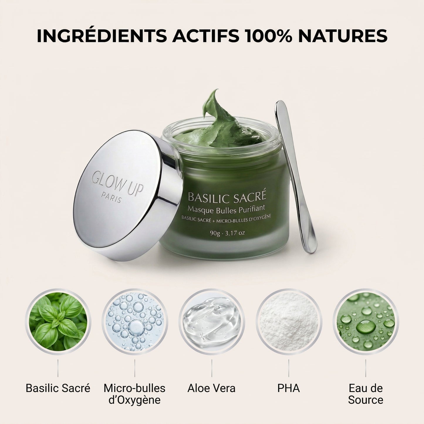 MASQUE BULLES PURIFIANT AU BASILIC SACRÉ